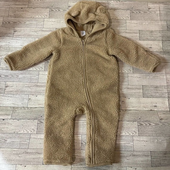 BABY Gap | Sherpa Bear One Piece | Size: 6-12 Months | Travertine Brown - Picture 3 of 9